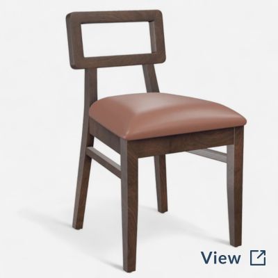 Solid Wood Open-Back Restaurant Chair in Walnut